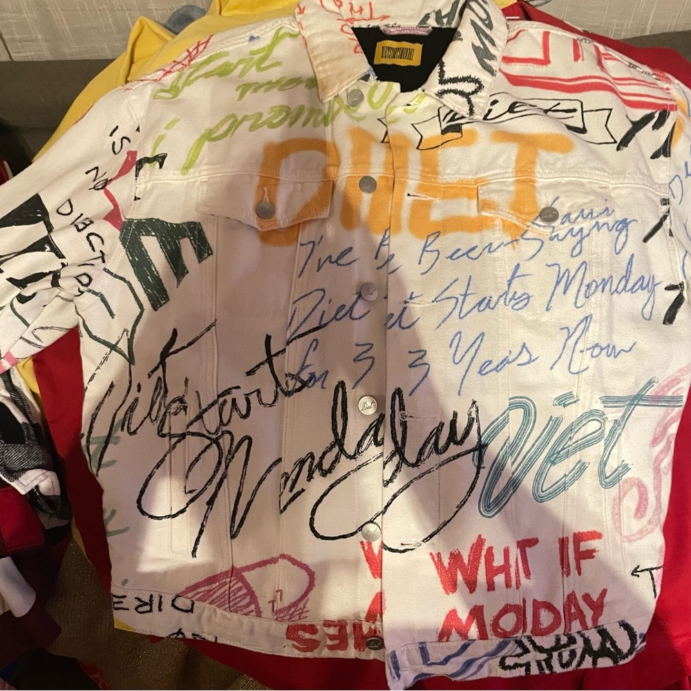 Scribble Denim Trucker Jacket - image 7